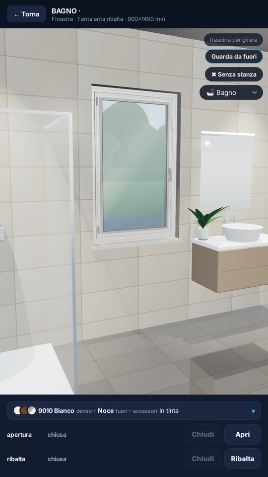 Finestra in 3D in un bagno