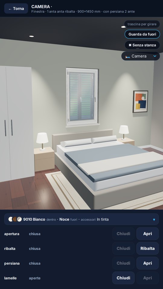 Finestra in 3D in una camera da letto